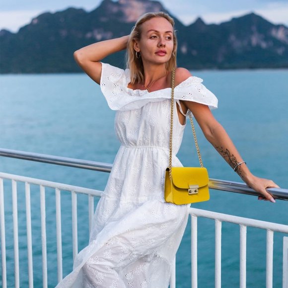 Small Evening Bags for Women Crossbody Bag Chain Yellow-mini Size Clutch - Picture 2 of 7